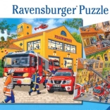 Ravensburger puzzle hasiči 3x49 dielikov