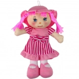 Látková bábika ružová s prúžkami 28 cm