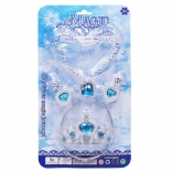 Detská sada šperkov s korunou, náhrdelníkom a náušnicami