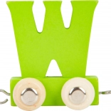 Small Foot drevený vagónik abeceda písmeno W