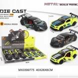 Kovové závodné autíčko 1:36 s otváracími dverami a pull-back pohonom