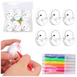 Polystyrénové veľkonočné vajíčka na maľovanie s fixkami, kuriatko v vajíčku, 6 ks