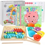 Montessori vzdelávacia drevená mozaika korálky