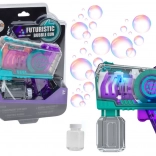 Fialová pištoľ na bubliny so svetlami