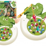 Hra chytania rybičiek s prútmi a svetlami – dinosaurus