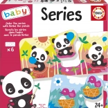 Educa Baby vkladačka Panda Bimba a kamaráti, 6 puzzle po 3 dielikoch