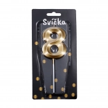 Párty sviečka číslo osmička zlatá