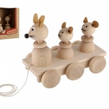 Drevená ťahacia hračka Tri Myšky