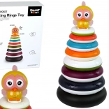 Farebná skladacia pyramída s krúžkami a kačičkou