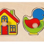 drevená skladačka s hračkami Goki