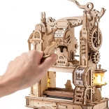 Robotime ROKR svietiace drevené 3D puzzle – klasický tlačiarenský stroj (303 dielikov)