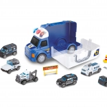 Policajné auto s efektmi a 6 malými autami