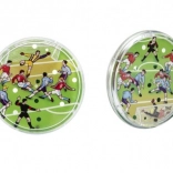 Vreckový futbalový hlavolam – obojstranná guľôčková hra (Ø 9 cm)