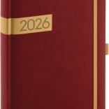 Denný diár 2026 bordó-zlatý 15 x 21 cm
