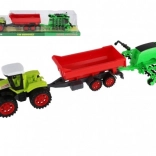 Traktor s prívesom a bránami pre deti