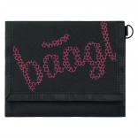 BAAGL peňaženka v čiernej farbe s červenou výšivkou