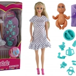 Tehotenská bábika s dieťaťom a doplnkami