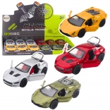 Kovové športové auto s naťahovacím pohonom, svetlami a zvukmi