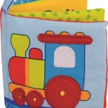 GOKI bavlnená šustiaca knižka s pískatkom pre deti