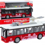 Trolejbus 1:16 Svetlá Zvuky Jazdí Červený a biely