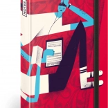 Linajkový zápisník s pevnými doskami 11 × 16 cm Dominik Miklušák – červený