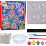 DIY sada na maľovanie svietiacich sov – sadrové magnetky