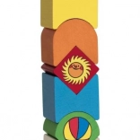 Drevená pyramídová hračka s Krtkom