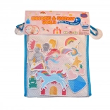 Penaové kúpace samolepky jednorožce s úložnou sieťkou