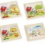 Vývojová drevená skladačka Ročné obdobia