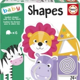 EDUCA baby vkladačka preskúmaj tvary so zebrou Zakom (6 × 2 dieliky)