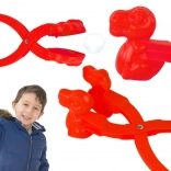 Výrabka snehových gúľ dinosaurus červený