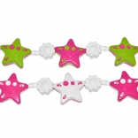 Reťaz na kočík s hviezdami a kvetinkami