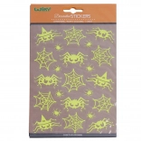 Svietiace nálepky v tme pavúky 25 × 14,4 cm halloween