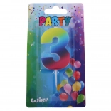 Párty sviečka číslo tri Dúha