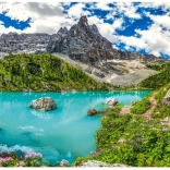 Puzzle jazero Sorapis, Alpy, Taliansko 2000 dielikov CASTORLAND