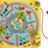 Goki magnetický drevený labyrint Ostrov pre deti