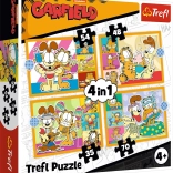 Puzzle TREFL Garfield miluje lasagne 4v1