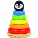 Drevená skladacia veža tučniak