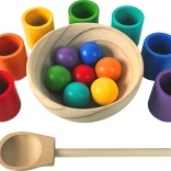 2Kids Toys dúhové guličky a kalíšky – montessori sada 7 farieb