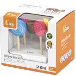 Farebné drevené lízatká Viga - sada 6 ks