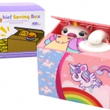 Pokladnička Učíme sa šetriť Jednorožec Ružová melódia