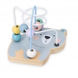 Drevené bludisko s korálkami v tvare medveďa