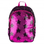 Školská taška s flitrami a so vzorom hviezd