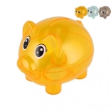 Priehľadná pokladnička v tvare prasiatka 10 cm