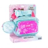 Dievčenská kabelka GIRABRILLA modrá Puff s flitrami