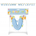 Papierová girlanda Všetko najlepšie modrá