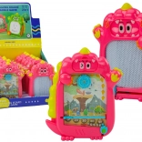 Vrecková kresliaca tabuľa 2v1 Dinosaurus Ružový