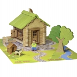 Jeujura drevená stavebnica mezonetový dom, 85 dielikov