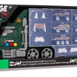 vojenský úložný kamión so šmykľavkou, autíčkami a príslušenstvom