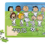 Drevené puzzle Snoopy a futbal